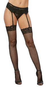 Dream Girl Fishnet Thigh High Stockings with Lace Top Fishnet and Thigh Highs